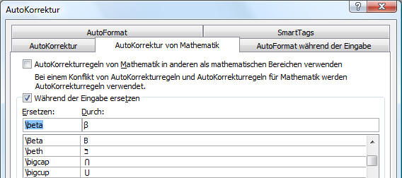 Autokorrektur von Mathematik