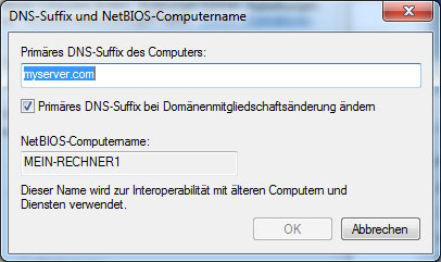 DNS-Suffix ändern