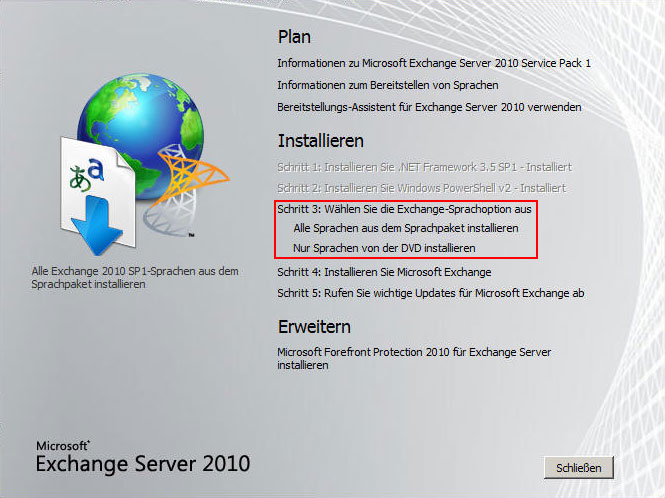 Exchange-Server installieren