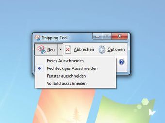 Optionen im Snipping-Tool