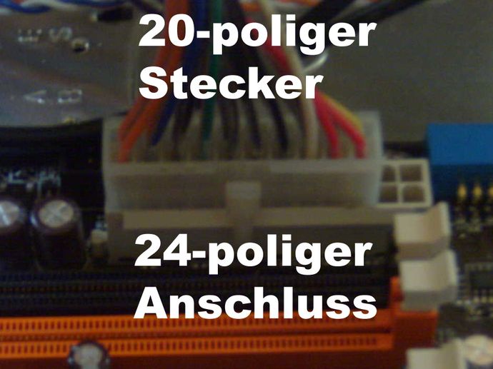 20-poliger Stecker am 24-poligem Anschluss