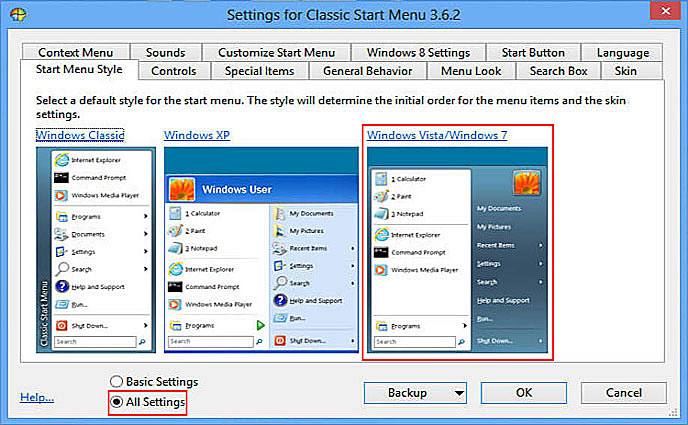 Startmenü in Windows 8 aktivieren