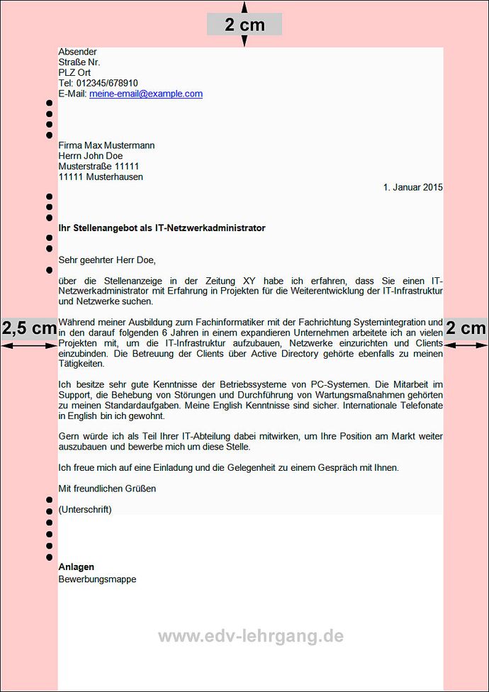 Bewerbungsschreiben Muster: Bewerbungsschreiben Zeilenabstand