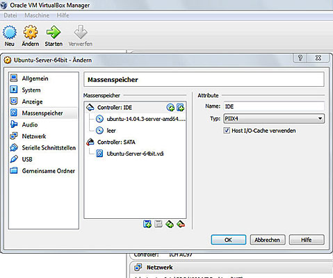 ISO-Datei unter Controller aufgelistet