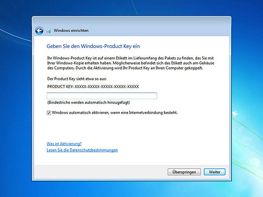 Product-Key für Windows 7