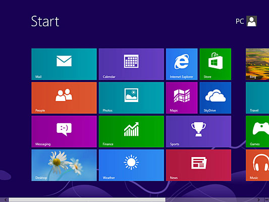 Kachel-Oberfläche in Windows 8
