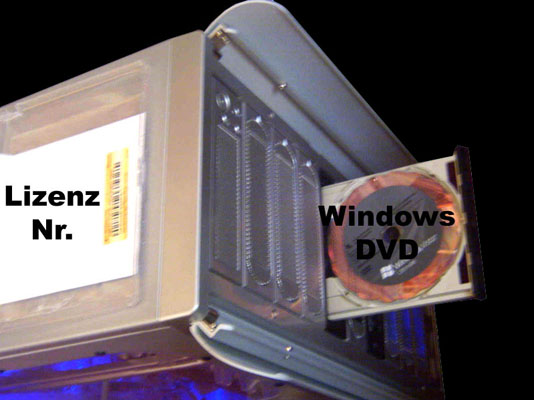 Windows-Vista DVD und Lizenzschlüssel