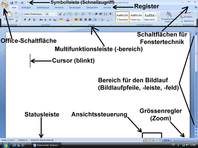 Anwendungsfenster in Word