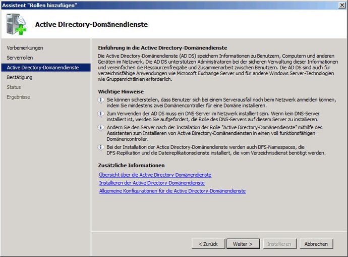 Active Directory Hinweise