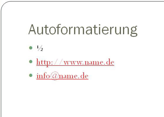 Autoformat in Powerpoint