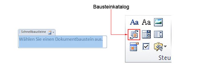 Bausteinkatalog-Inhaltssteuerelement