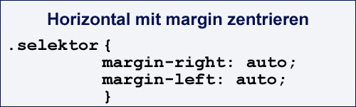 Block-Elemente mit margin zentrieren