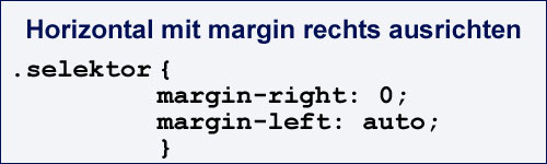 Block-Elemente rechts ausrichten mit margin