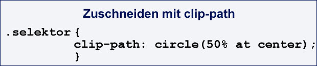 CSS-Code mit clip-path