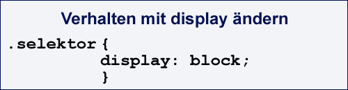 CSS-Code mit display