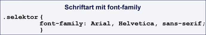 CSS-Code mit font-family
