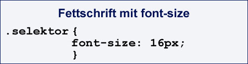 CSS-Code mit font-size