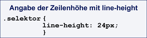 CSS-Code für line-height