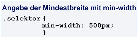 CSS-Code für min-width