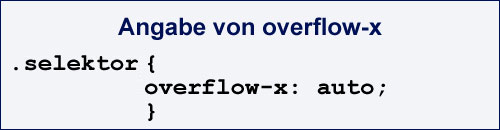 CSS-Code für overflow-x