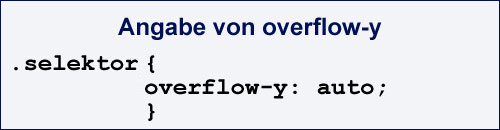 CSS-Code für overflow-y