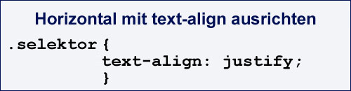 CSS-Code mit text-align