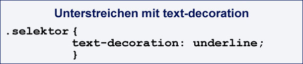CSS-Code mit text-decoration