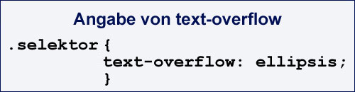 CSS-Code für text-overflow
