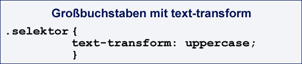 CSS-Code mit text-transform