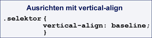 CSS-Code mit vertical-align