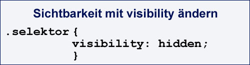 CSS-Code mit visibility