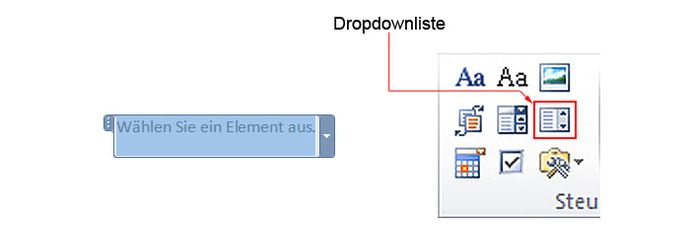 Dropdownlisten-Inhaltssteuerelement