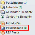 E-Mail im Postausgang