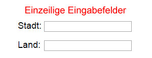 Eingabefeld mit INPUT-Tag in HTML