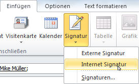 Email Signatur manuell