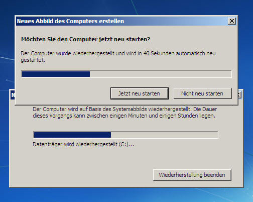 Festplatte wird wiederhergestellt