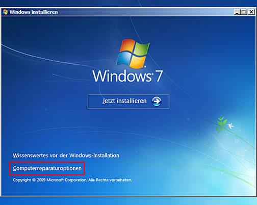 Computerreparaturoptionen