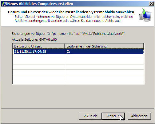 Systemabbild wiederherstellen