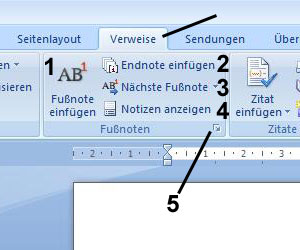 Fussnote oder Endnote einfügen