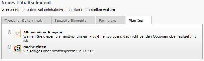 Plug-Ins in Typo3