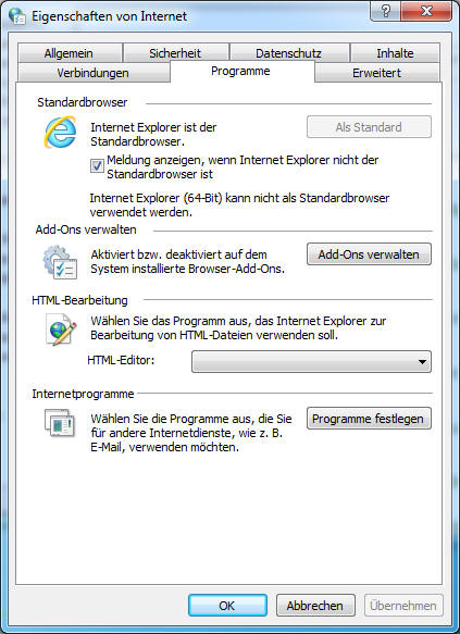 Programme für Internet