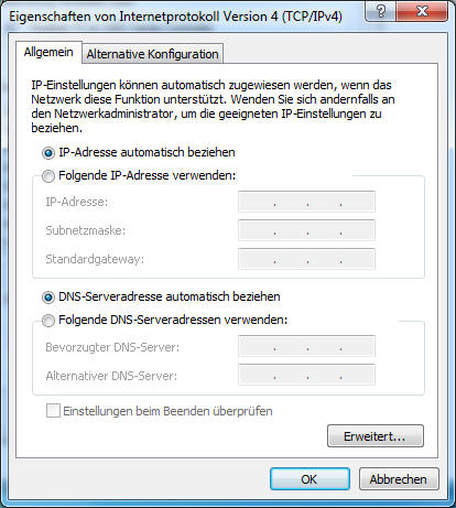 IP über DHCP
