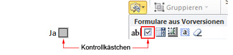 Kontrollkästchen in Word einfügen