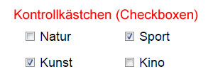 Checkboxen in HTML-Formularen