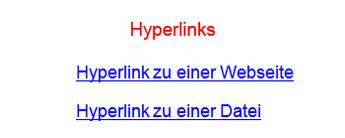Hyperlinks auf Webseiten