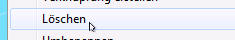Mit rechte Maustaste löschen