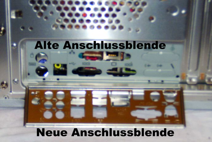 Alte und neue Anschlussblende