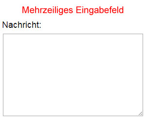 Mehrzeiliges Eingabefeld mit TEXTAREA-Tag