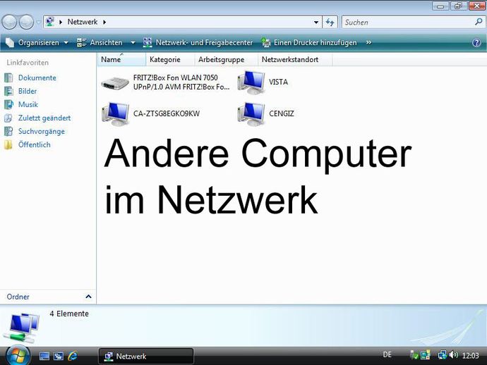 Andere Computer wurden im Netzwerk erkannt