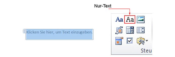Nur-Text Inhaltssteuerelement